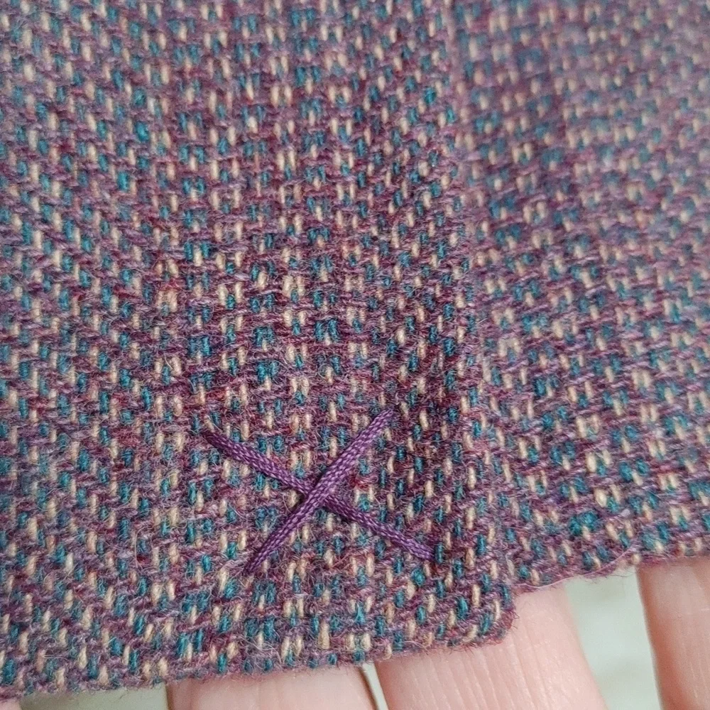 NWOT Coldwater Creek Violet Wool Mix Top-Stitched Tweed Skirt Size 4